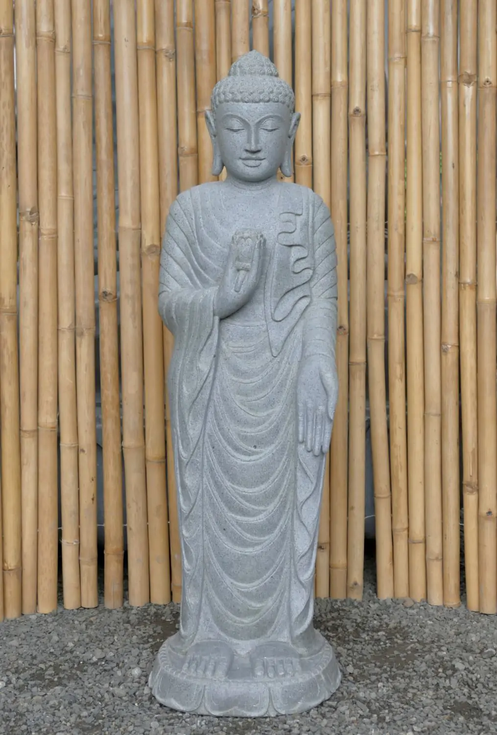  Product image 1 of the product “Standing Buddha with Lotus Flower, ca. 124 cm H ”